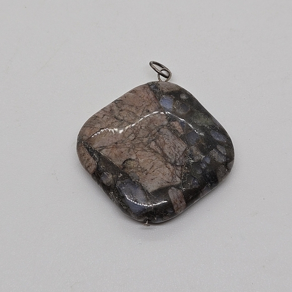 Jewelry - blue rhyolite polished stone pendant